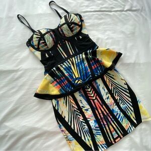 Multicolor Abstract Women's Dress